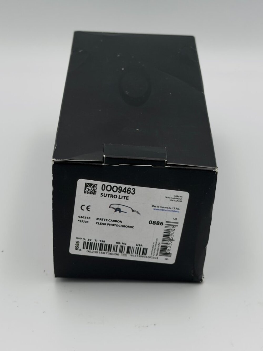 Oakley Sutro Lite OO9463-4539 Photochromic Matte Carbon Sunglasses NEW - Picture 8 of 9